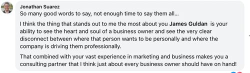 James Guldan client testimonial