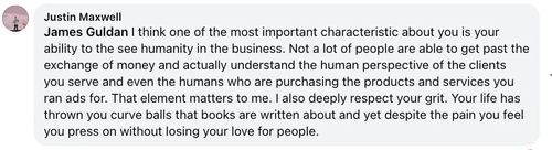 James Guldan client testimonial