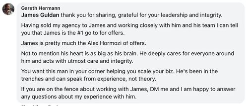 James Guldan client testimonial