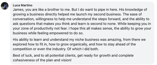 James Guldan client testimonial