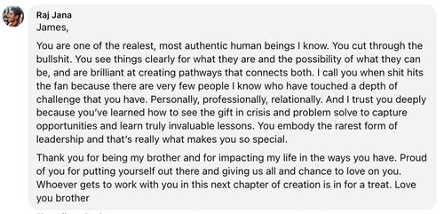 Client testimonial for James Guldan